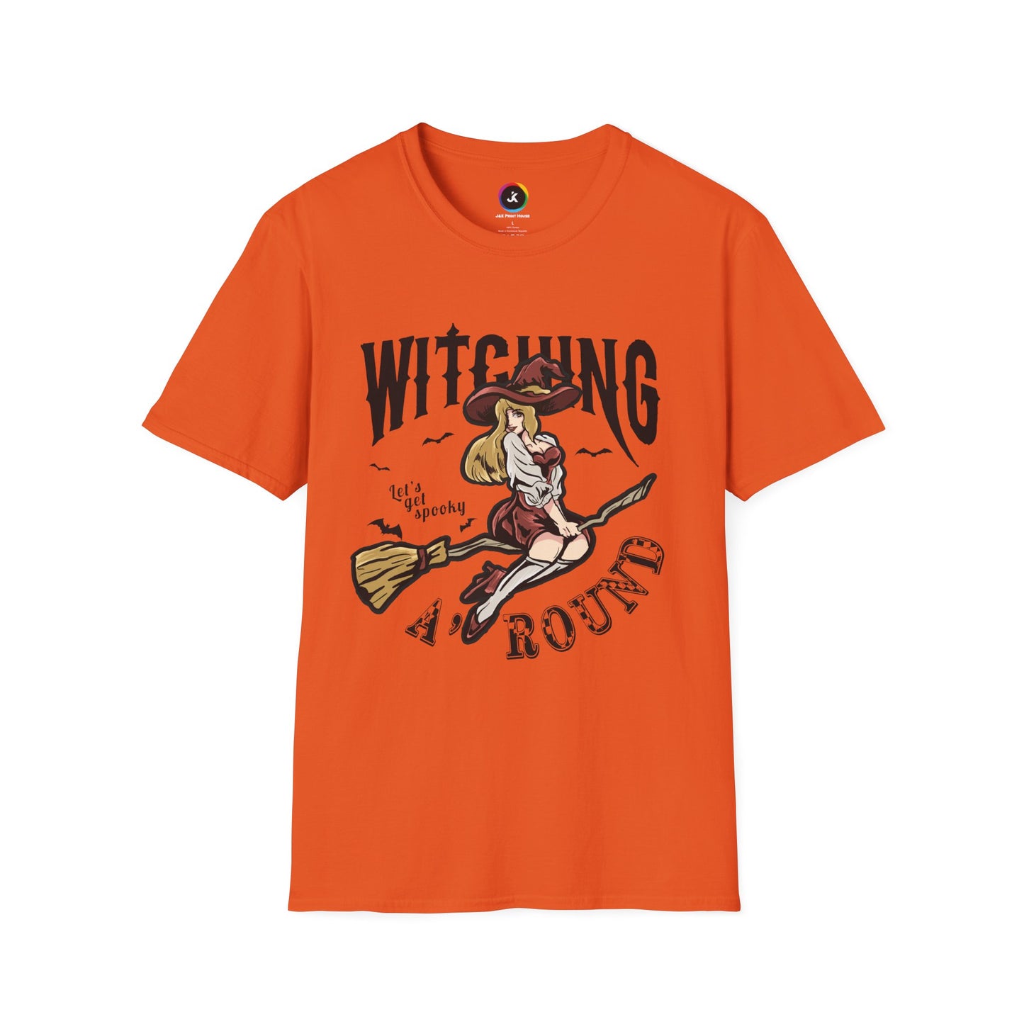 Witching Around Halloween Gildan Softstyle T-shirt | Witch Graphic Tee