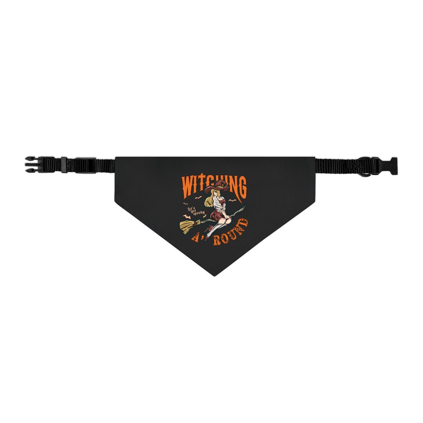 Witching A'Round Black Halloween Pet Bandana Collar
