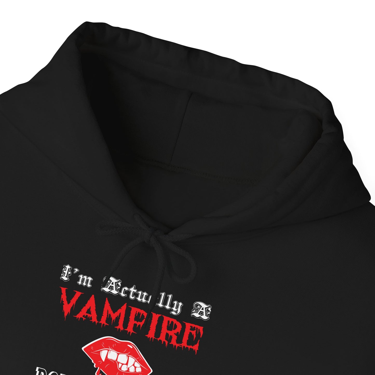 I'm Actually a Vampire Halloween Gildan Hoodie | Funny Vampire Costume Sweatshirt