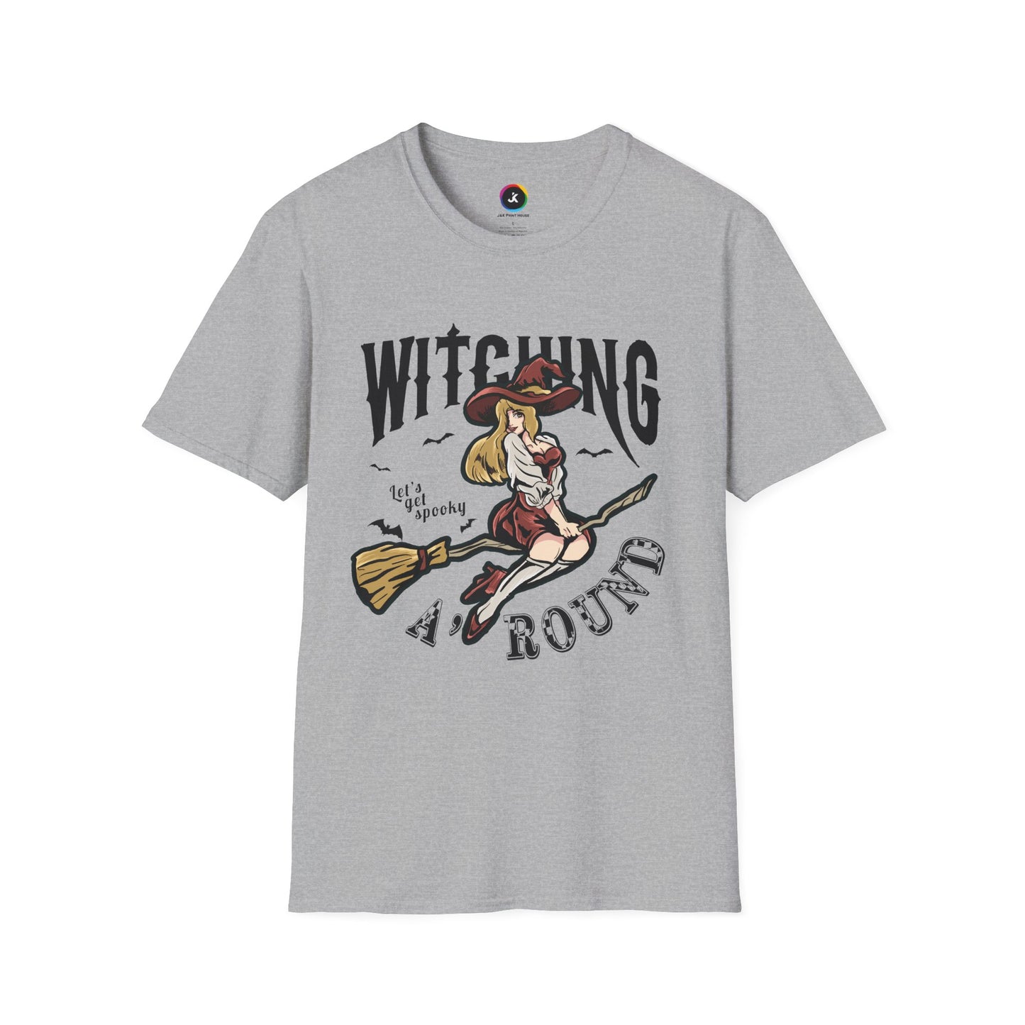 Witching Around Halloween Gildan Softstyle T-shirt | Witch Graphic Tee