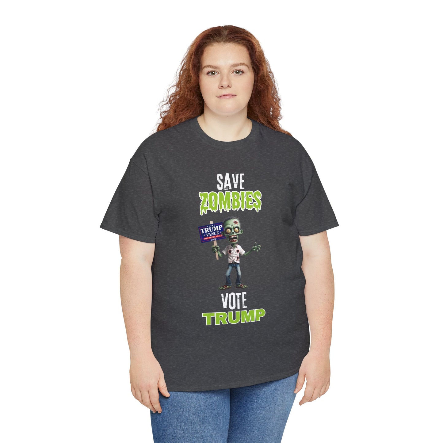 Save Zombies, Vote Trump – Halloween & Election Crossover Zombie Gildan T-Shirt