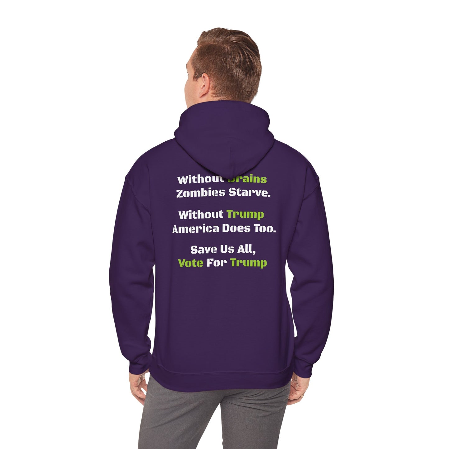 Save Zombies, Vote Trump – Halloween & Election Crossover Gildan Hoodie
