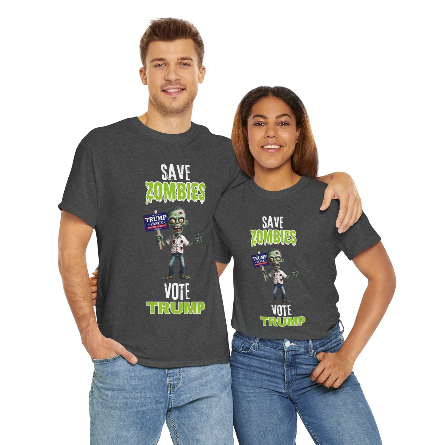 Save Zombies, Vote Trump – Halloween & Election Crossover Zombie Gildan T-Shirt