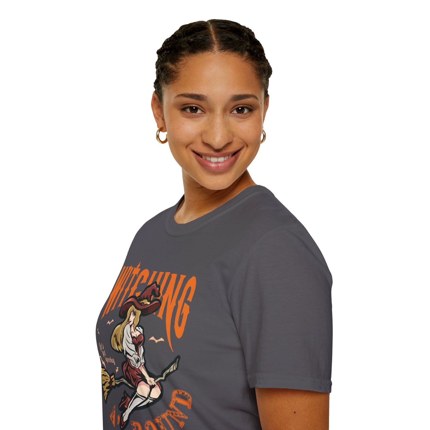 Witching Around Halloween Gildan Softstyle T-shirt | Witch Graphic Tee