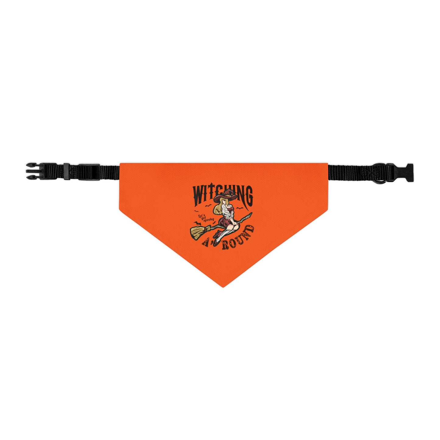 Witching A'Round Orange Halloween Pet Bandana Collar