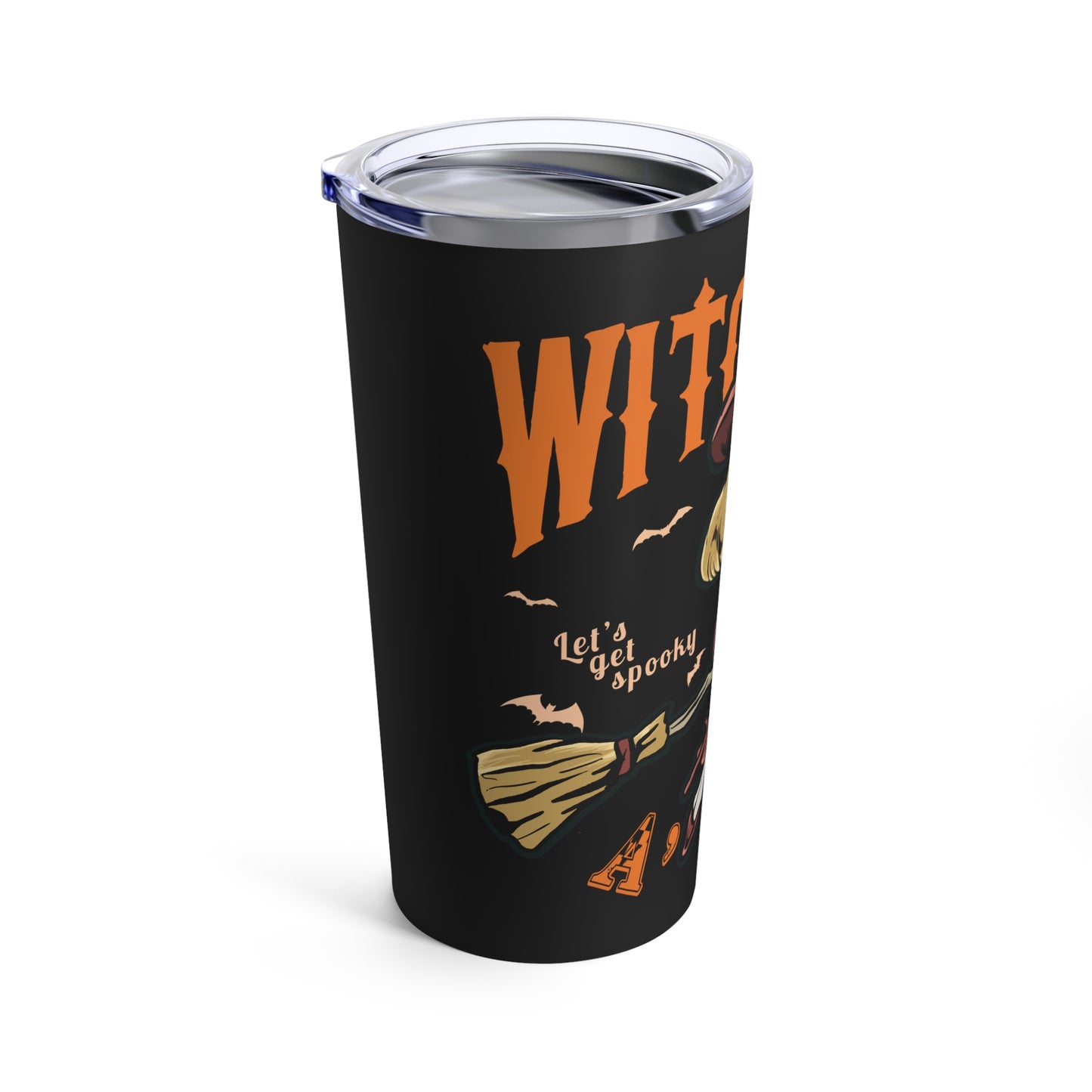 Witching A'Round 20oz Black Tumbler | Halloween Witch Design