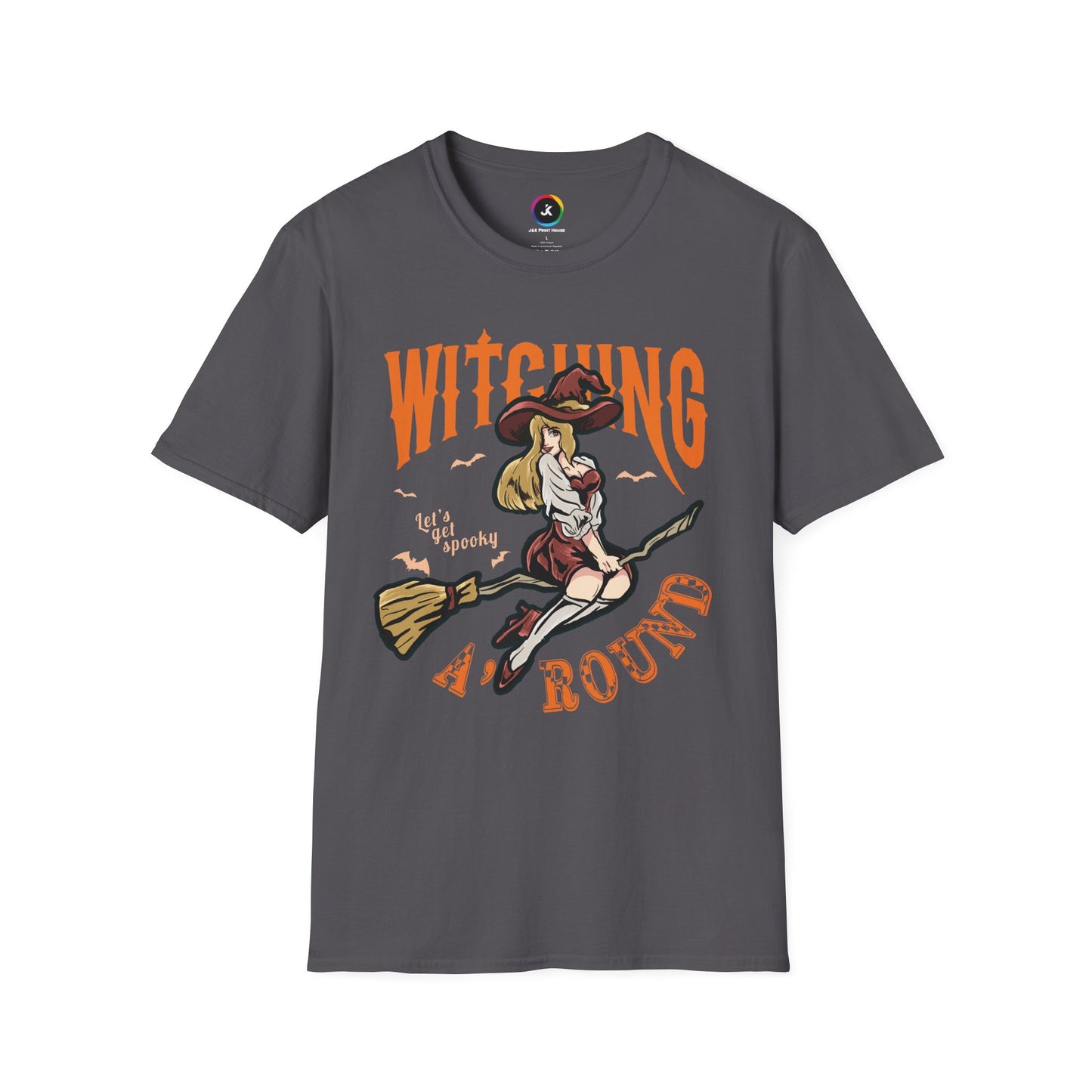 Witching Around Halloween Gildan Softstyle T-shirt | Witch Graphic Tee