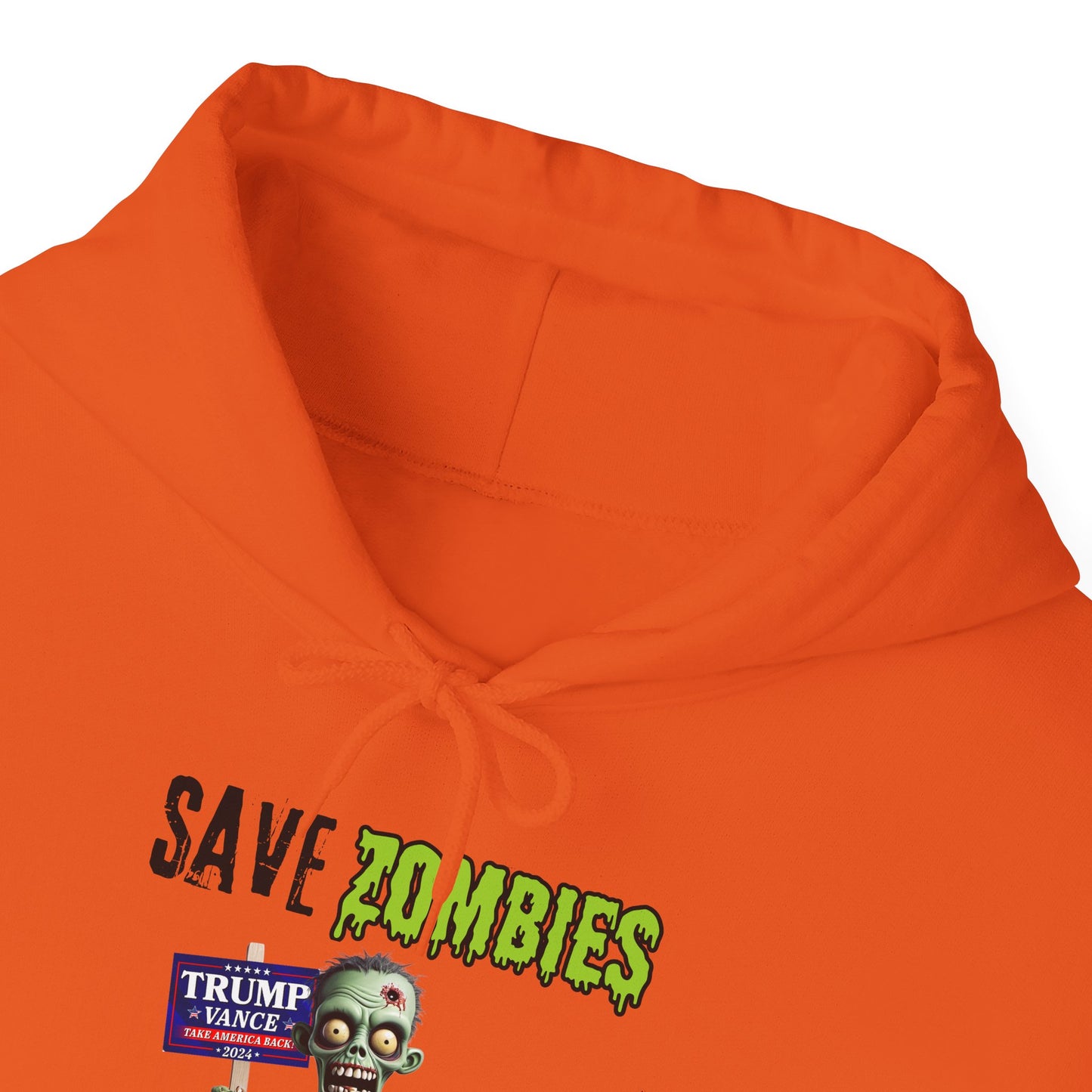 Save Zombies, Vote Trump – Halloween & Election Crossover Gildan Hoodie