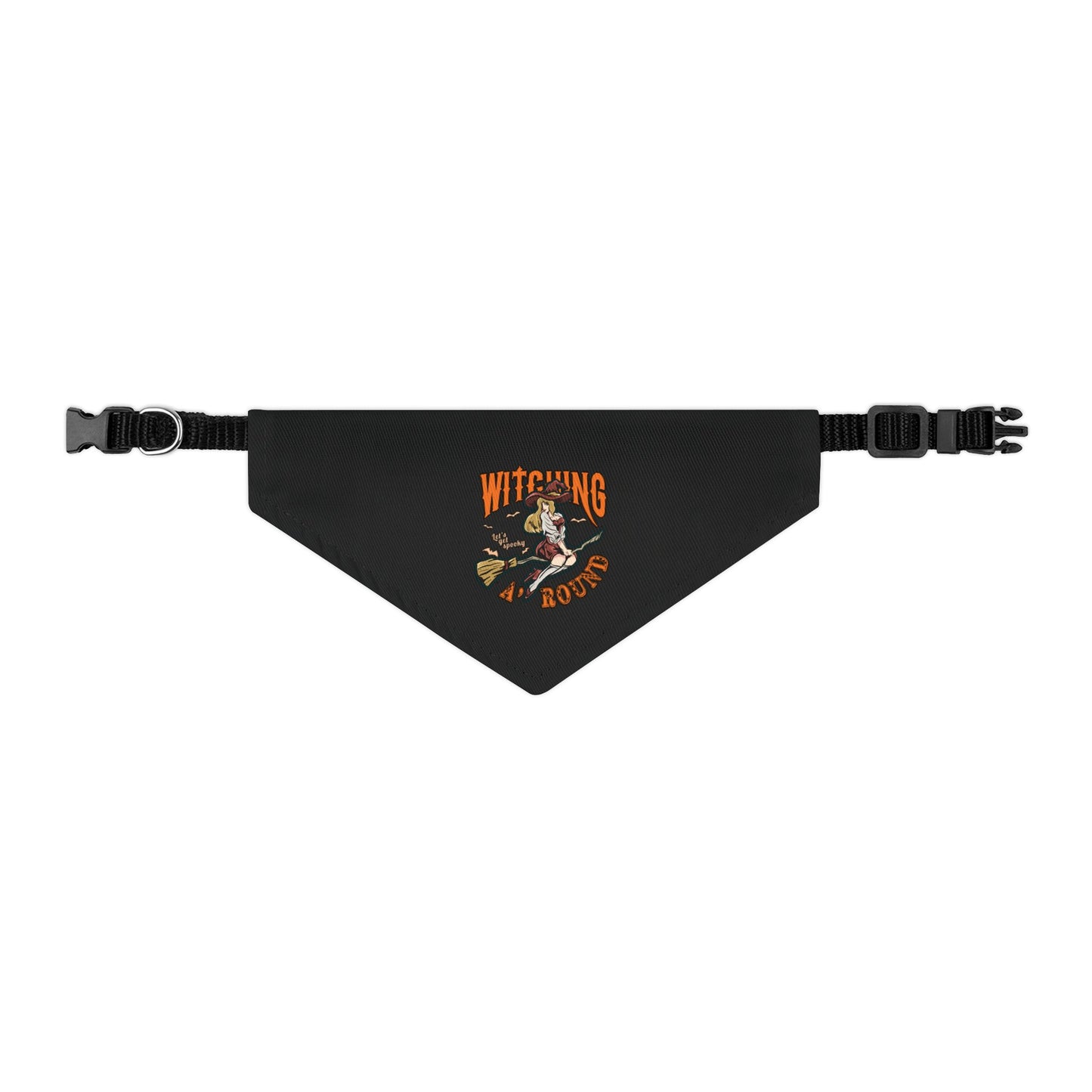 Witching A'Round Black Halloween Pet Bandana Collar