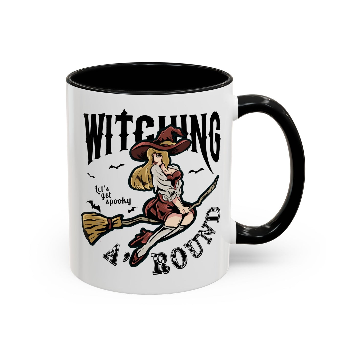 Witching A'Round Halloween Accent Mug | Witch Design Coffee Cup (11, 15oz)