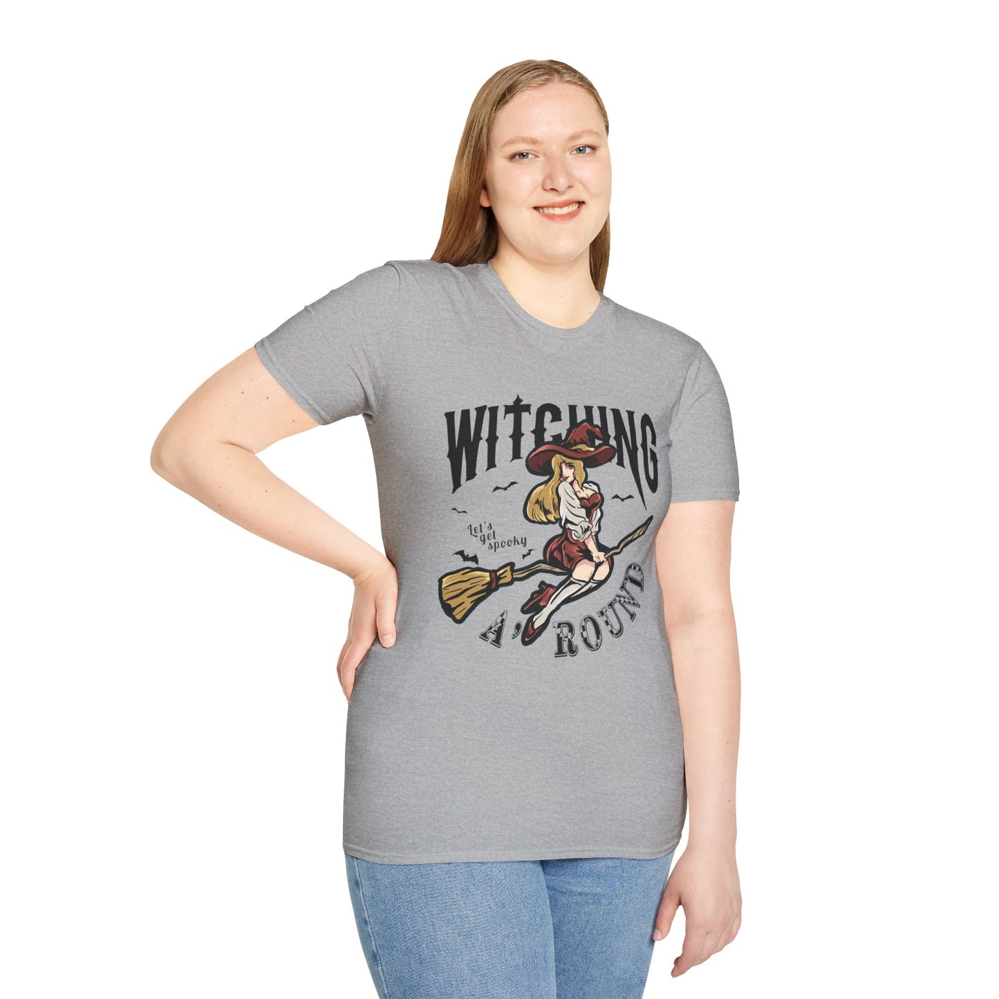 Witching Around Halloween Gildan Softstyle T-shirt | Witch Graphic Tee