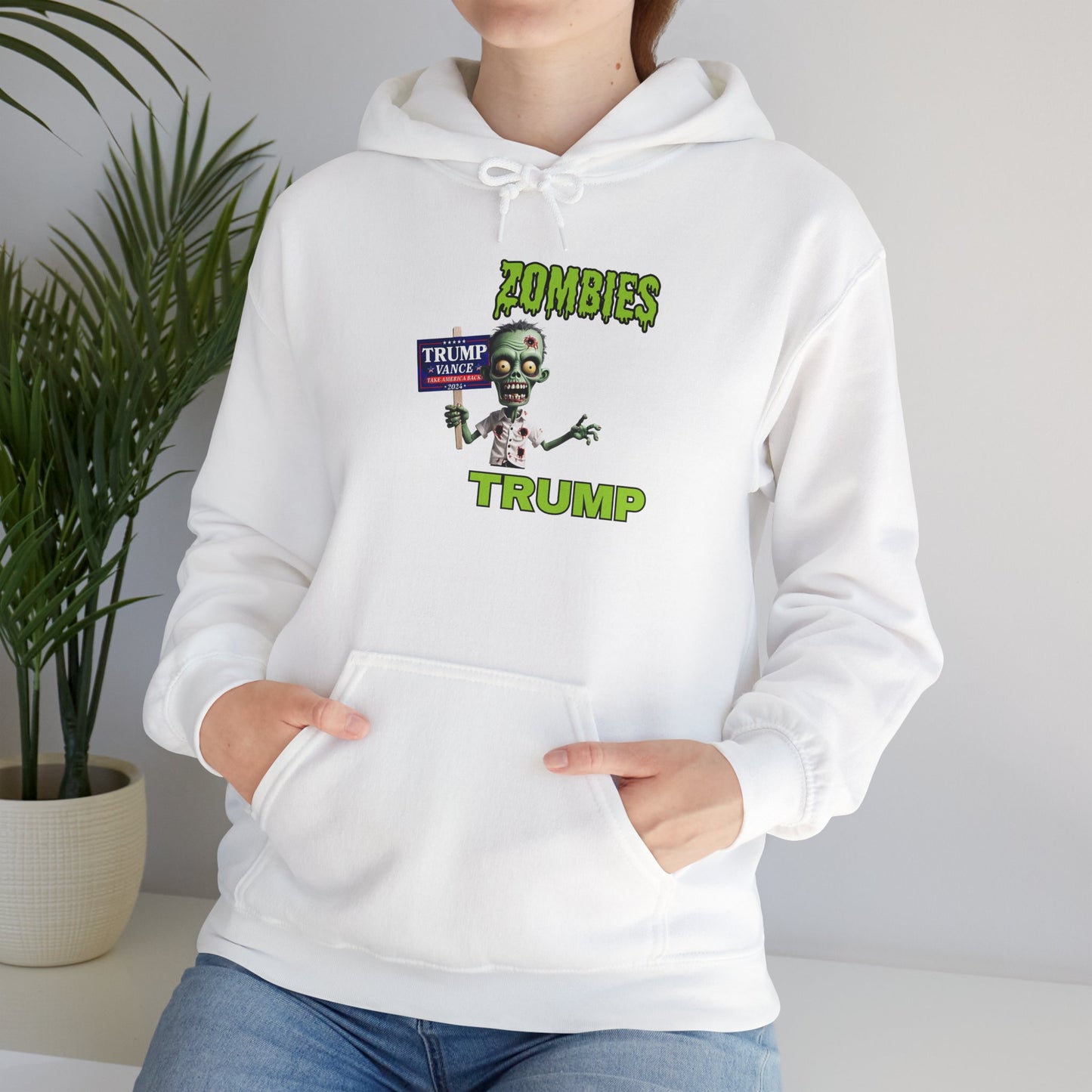 Save Zombies, Vote Trump – Halloween & Election Crossover Gildan Hoodie