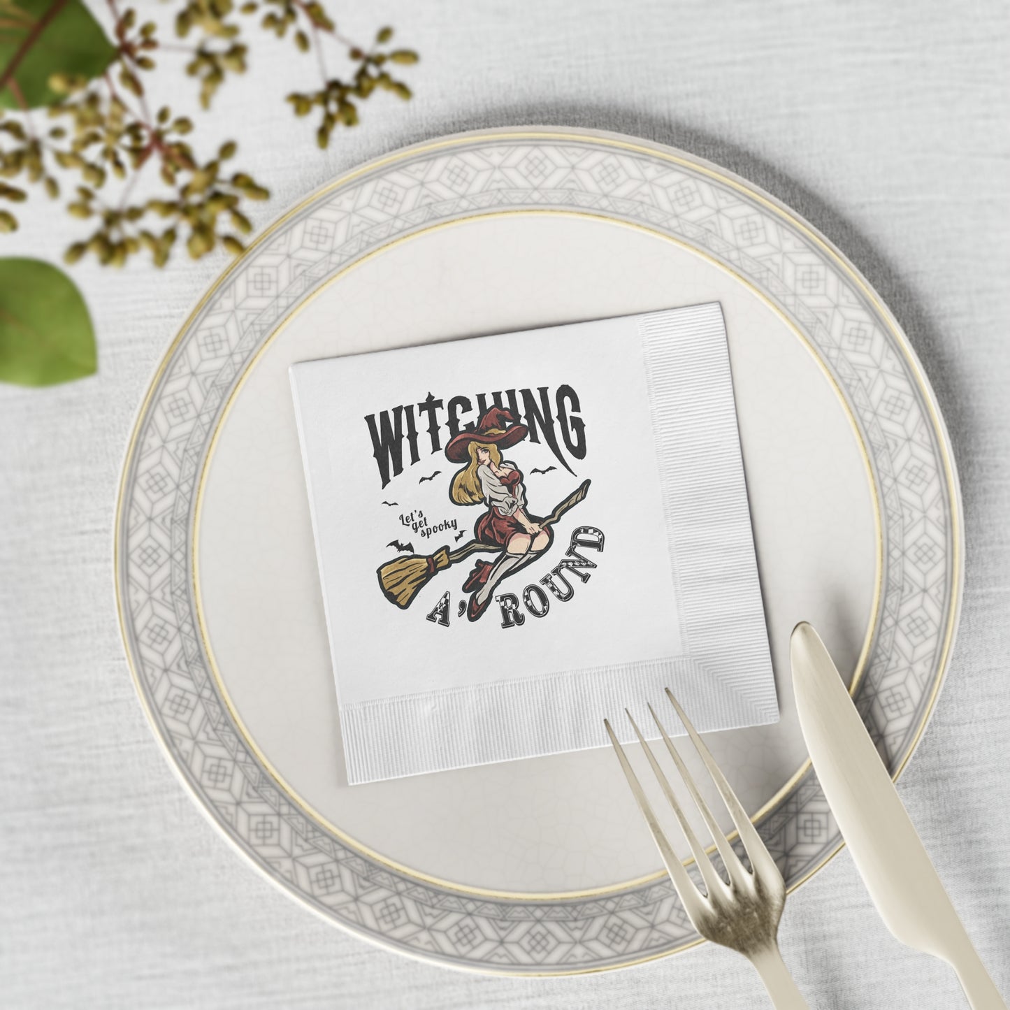 Witching A'Round Halloween Coined Napkins (50pc, 100pc)