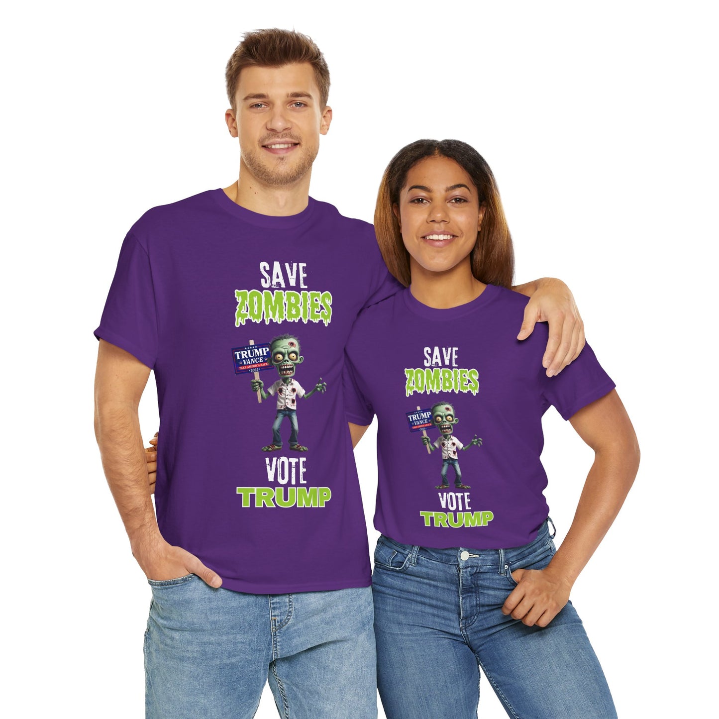 Save Zombies, Vote Trump – Halloween & Election Crossover Zombie Gildan T-Shirt