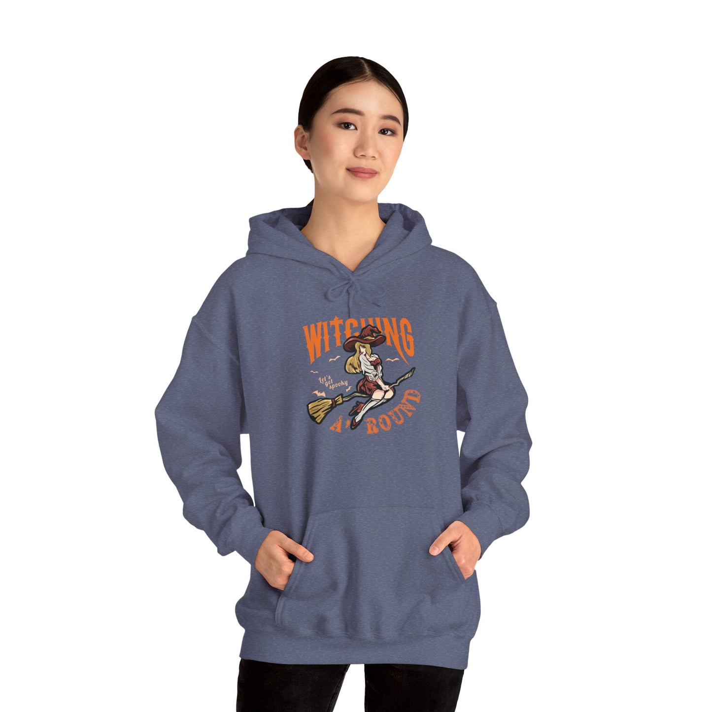 Witching Around Halloween Heavy Blend Hoodie | Witch Graphic Hoodie