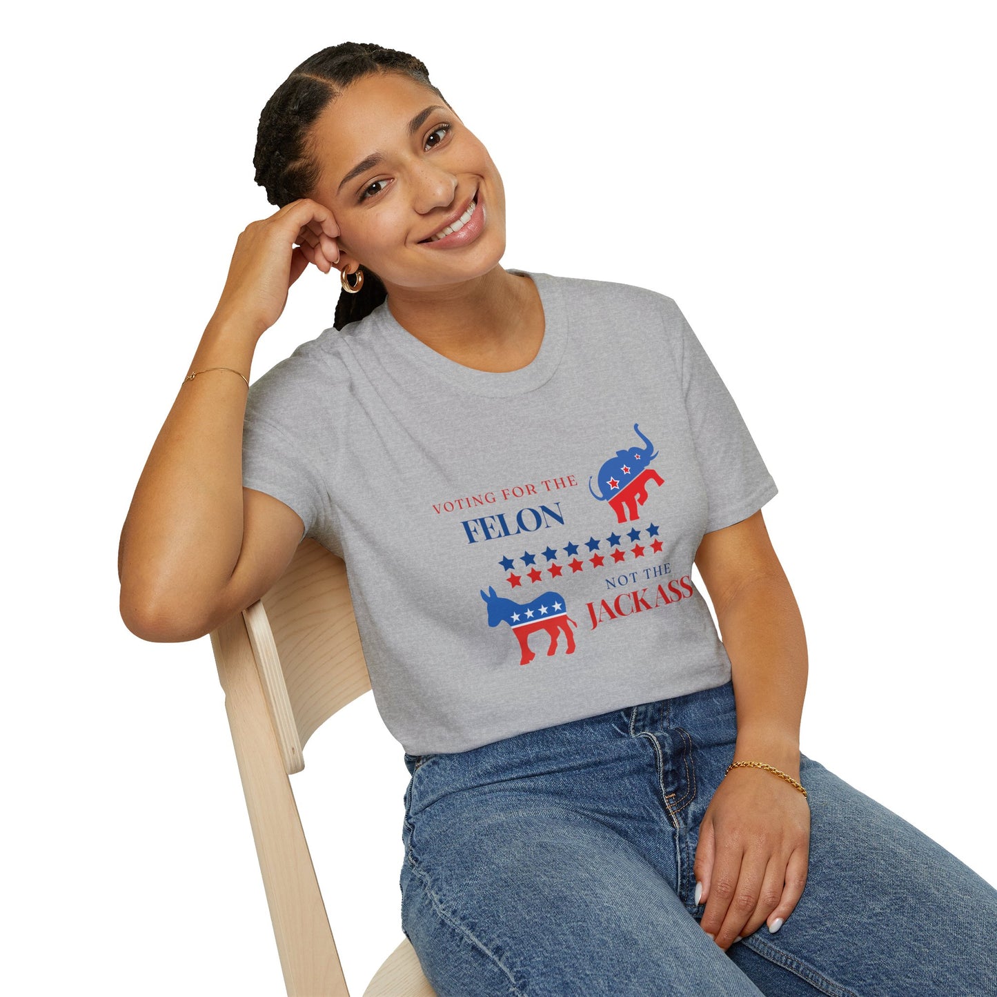 Voting for the Felon Not the Jackass! - Premium Softstyle T-Shirt
