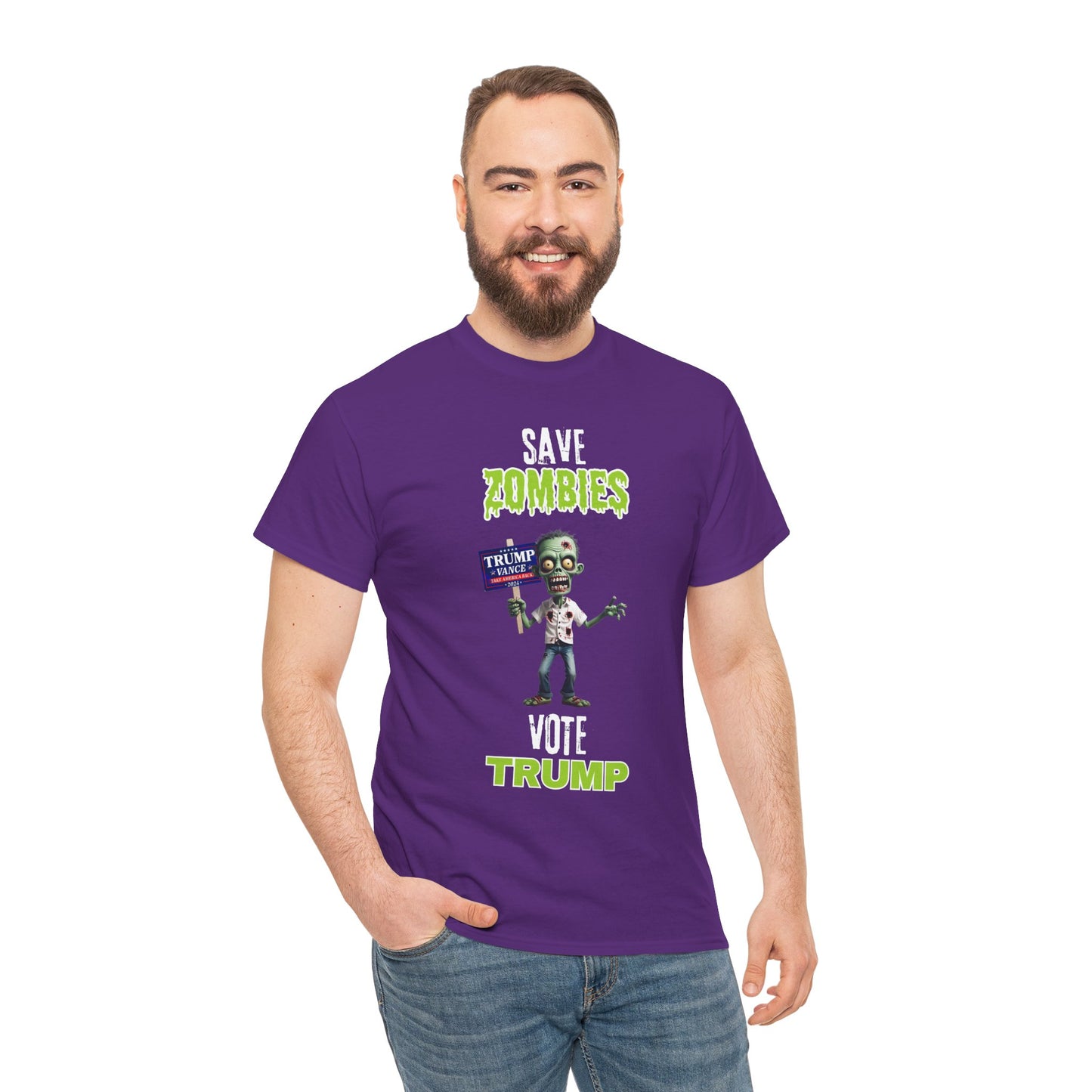 Save Zombies, Vote Trump – Halloween & Election Crossover Zombie Gildan T-Shirt