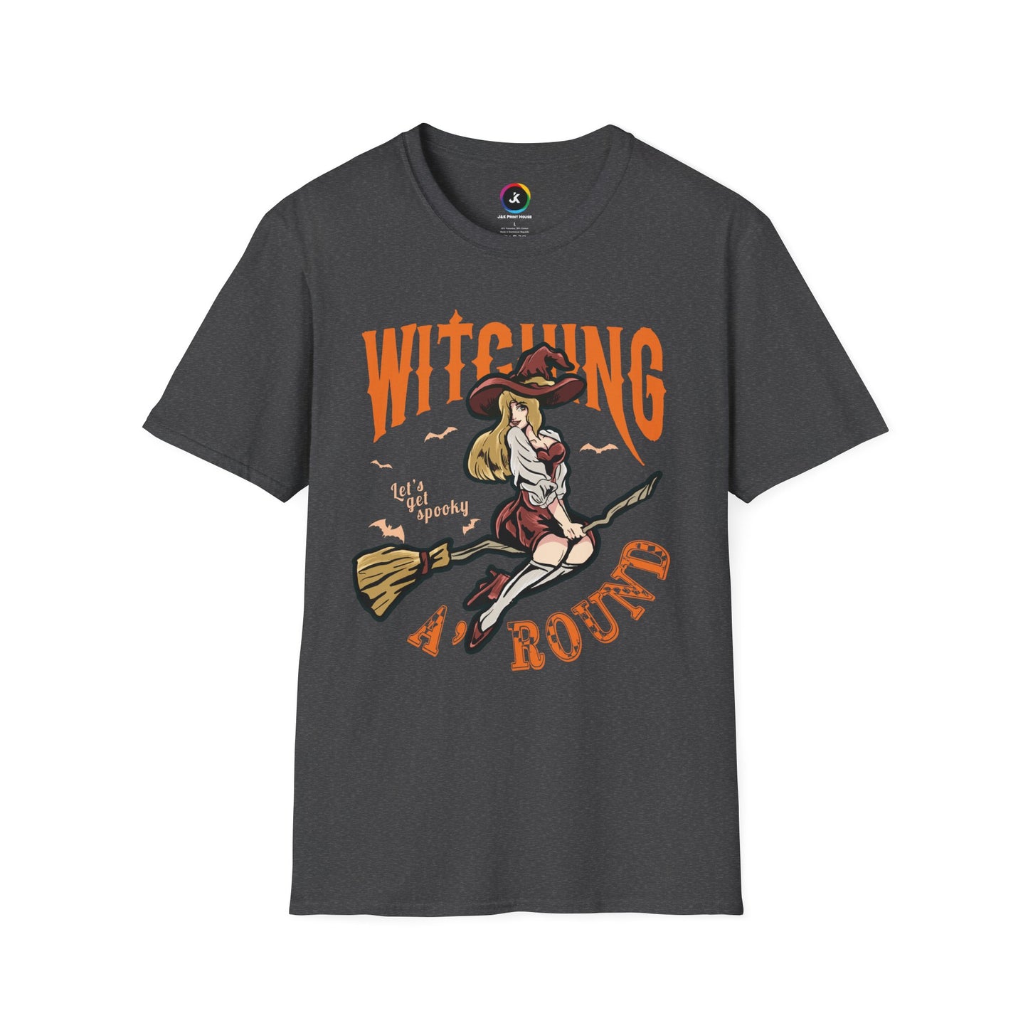 Witching Around Halloween Gildan Softstyle T-shirt | Witch Graphic Tee