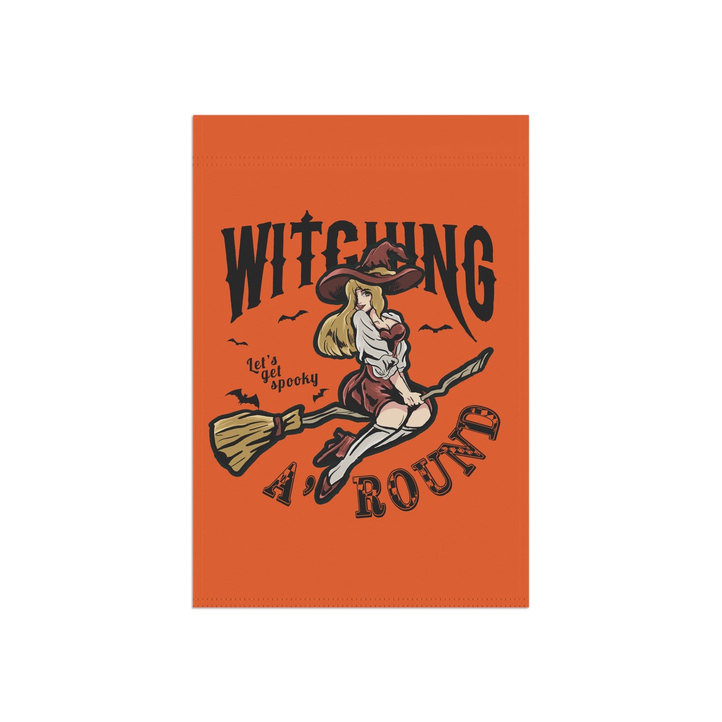 Orange Witching A'Round Halloween Banner | Outdoor Halloween Flag