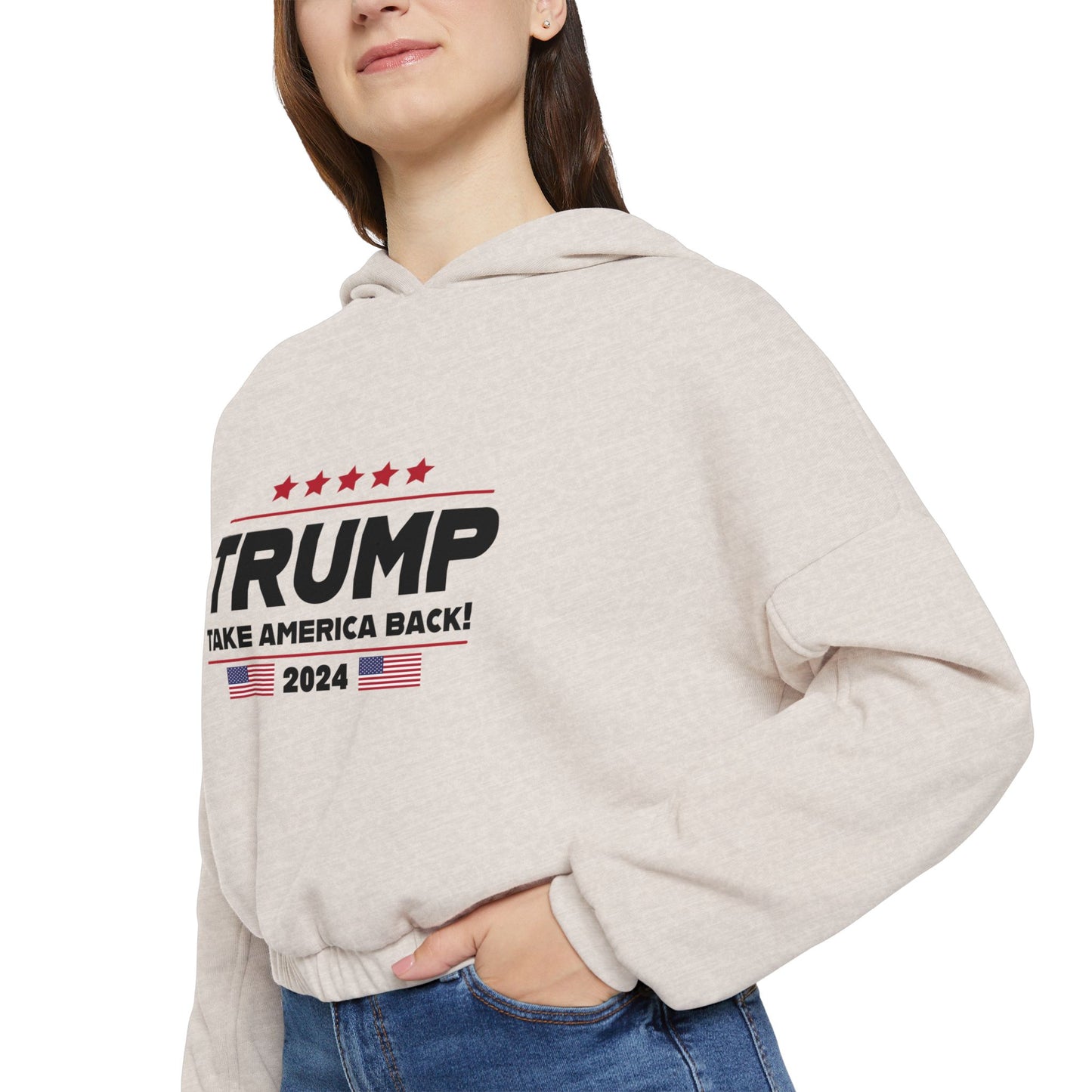 Trump Take America Back Women's Cinched Bottom Hoodie