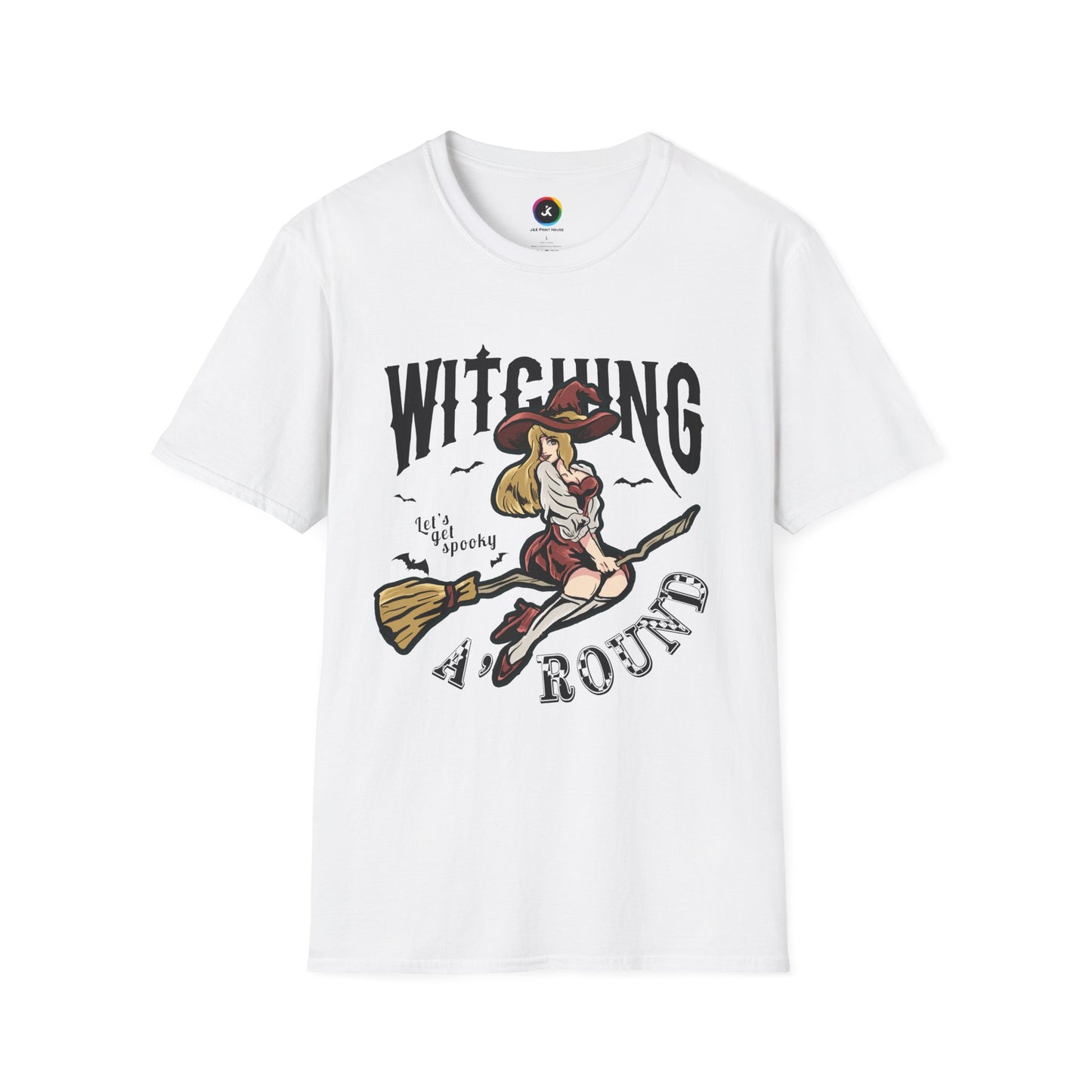 Witching Around Halloween Gildan Softstyle T-shirt | Witch Graphic Tee