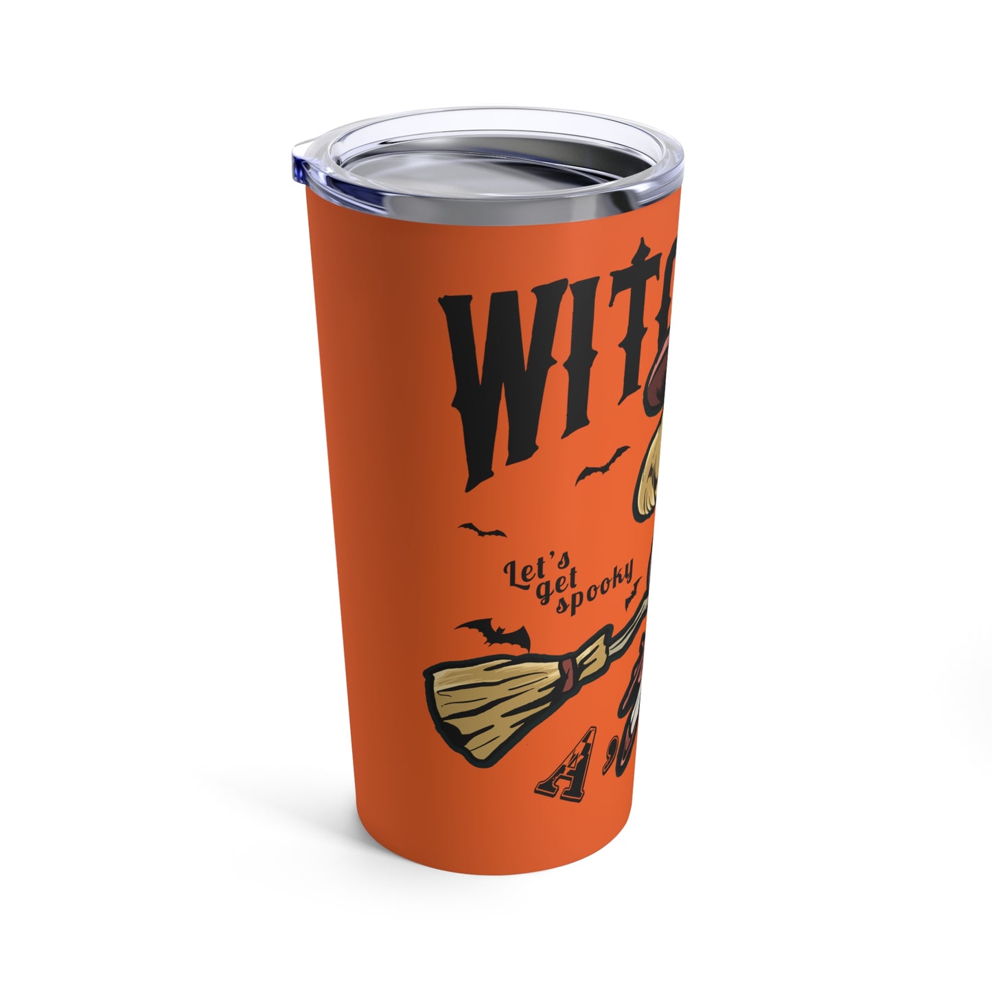 Witching A'Round 20oz Orange Tumbler | Halloween Witch Design