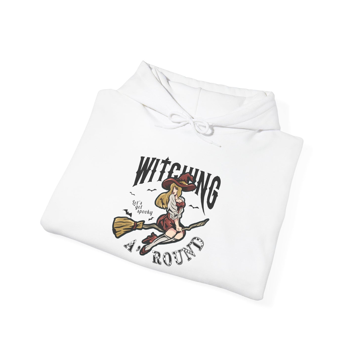 Witching Around Halloween Heavy Blend Hoodie | Witch Graphic Hoodie