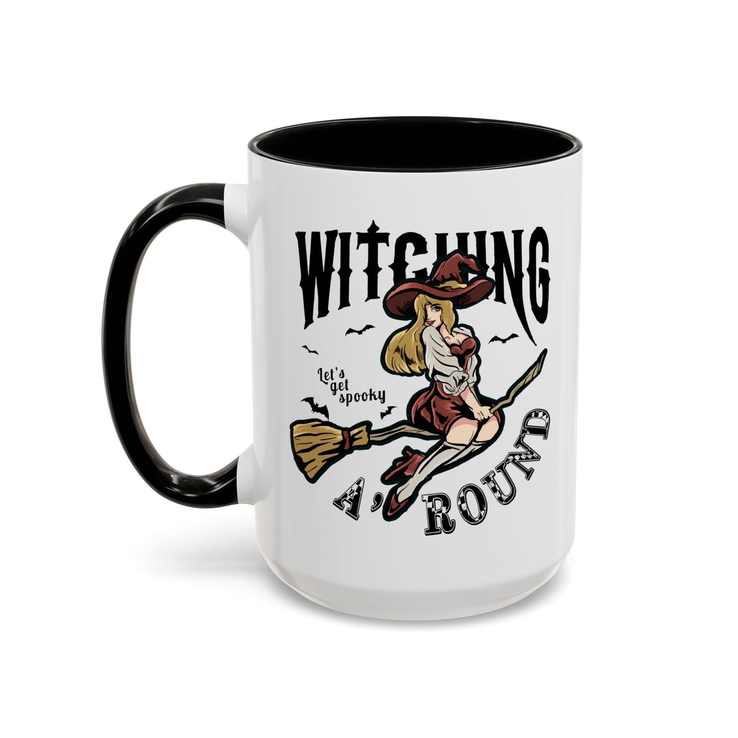 Witching A'Round Halloween Accent Mug | Witch Design Coffee Cup (11, 15oz)