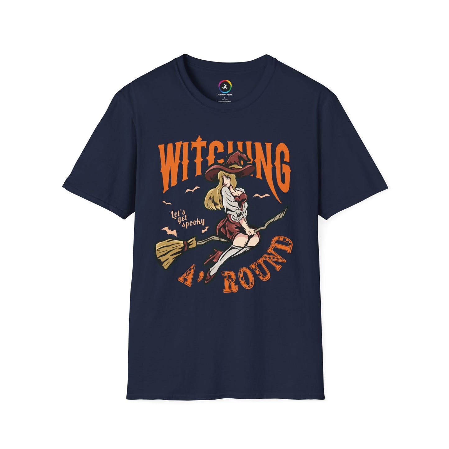 Witching Around Halloween Gildan Softstyle T-shirt | Witch Graphic Tee