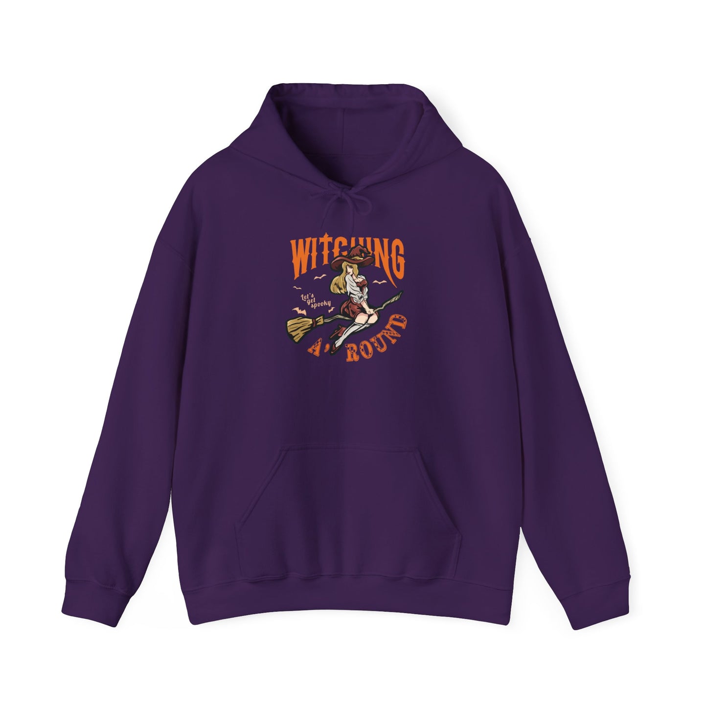 Witching Around Halloween Heavy Blend Hoodie | Witch Graphic Hoodie
