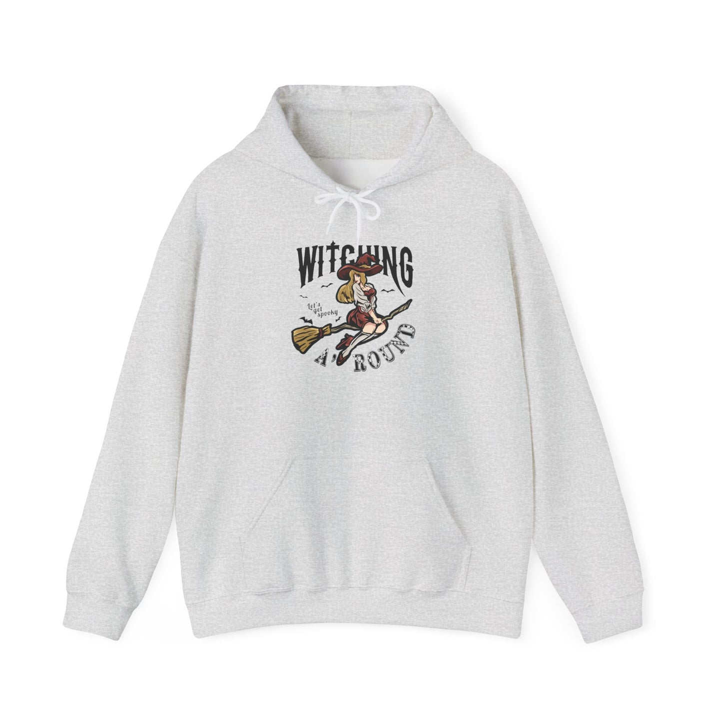 Witching Around Halloween Heavy Blend Hoodie | Witch Graphic Hoodie