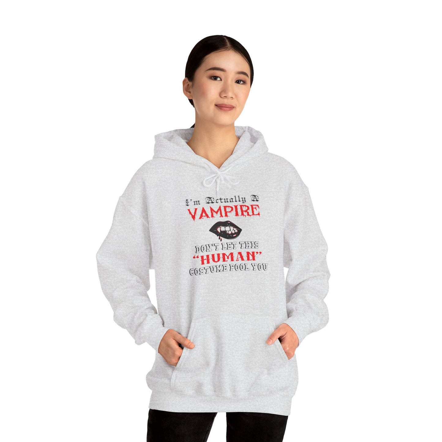 I'm Actually a Vampire Halloween Gildan Hoodie | Funny Vampire Costume Sweatshirt