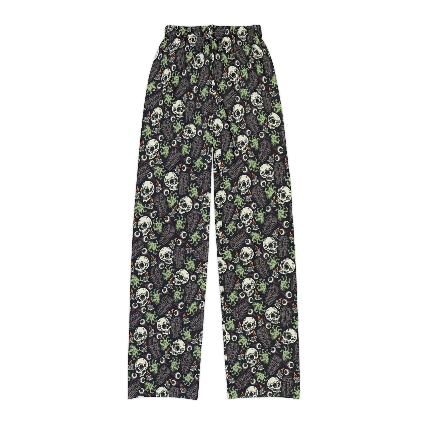 Creepy Halloween Kids Pajama Pants Featuring Skulls & Eyeballs