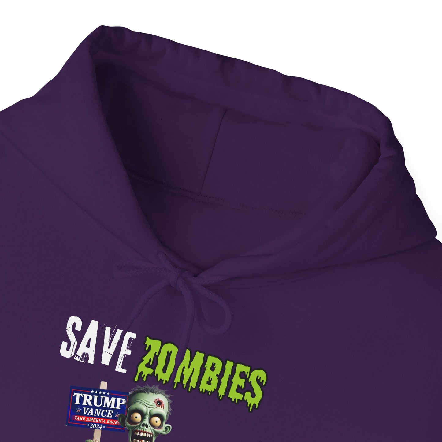 Save Zombies, Vote Trump – Halloween & Election Crossover Gildan Hoodie