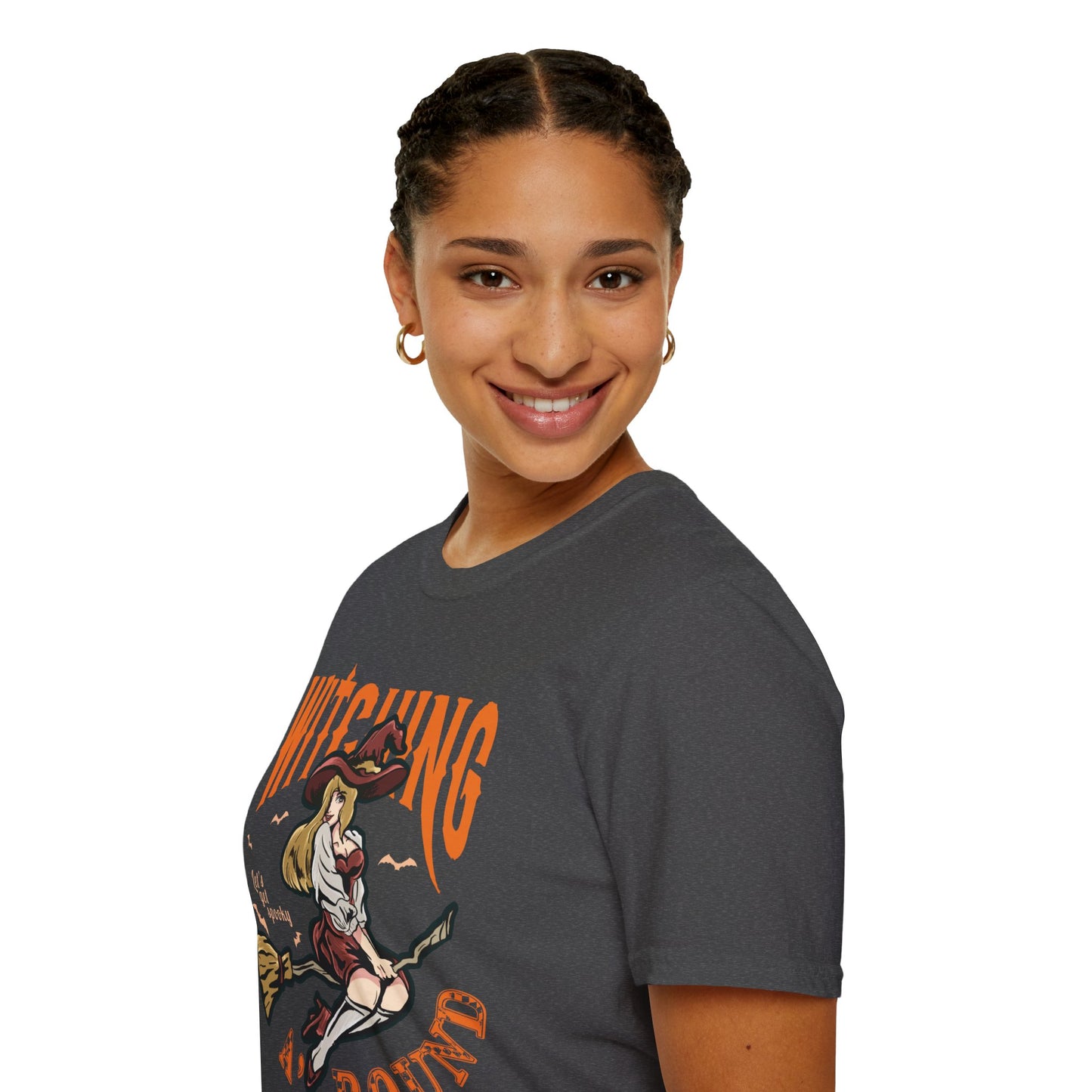 Witching Around Halloween Gildan Softstyle T-shirt | Witch Graphic Tee