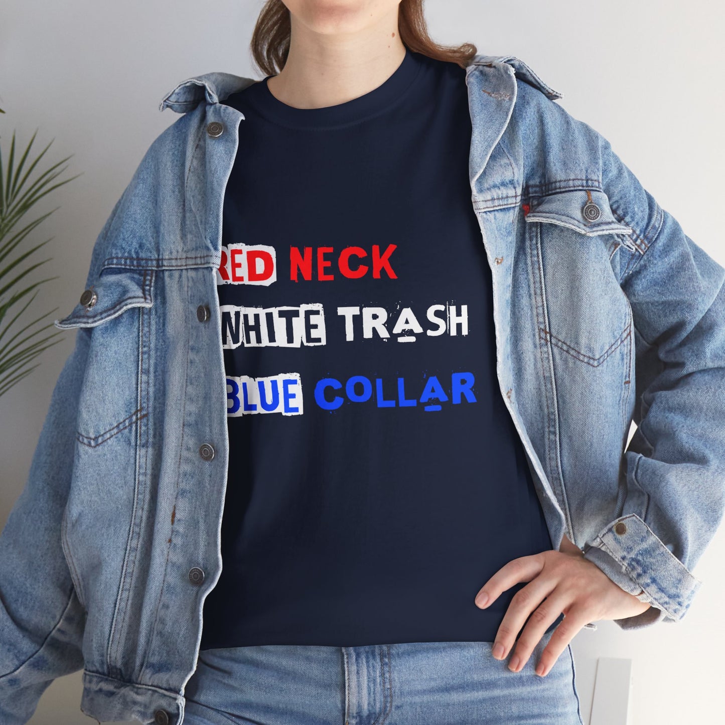 Red Neck White Trash Blue Collar - Premium Black T-Shirt