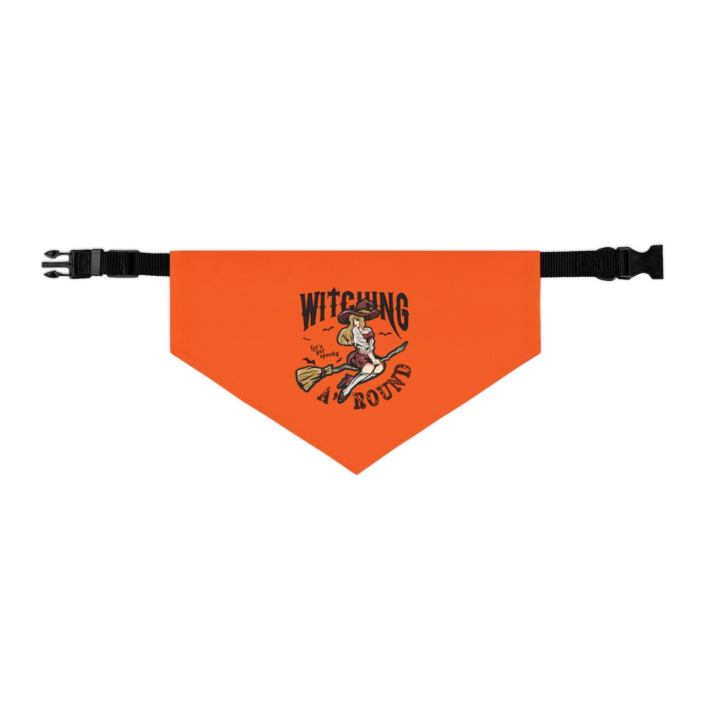 Witching A'Round Orange Halloween Pet Bandana Collar