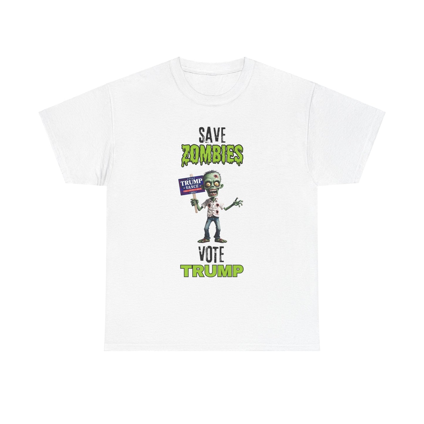 Save Zombies, Vote Trump – Halloween & Election Crossover Zombie Gildan T-Shirt