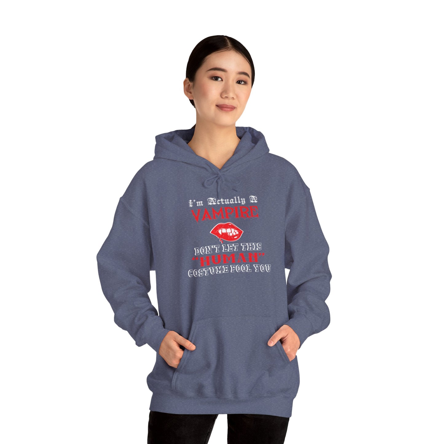 I'm Actually a Vampire Halloween Gildan Hoodie | Funny Vampire Costume Sweatshirt