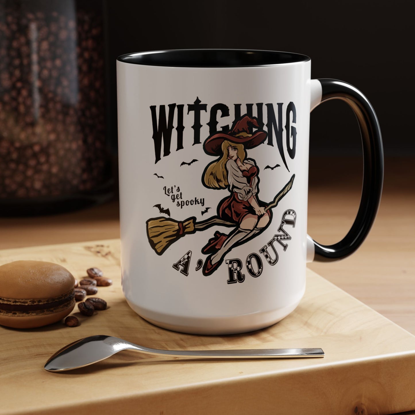 Witching A'Round Halloween Accent Mug | Witch Design Coffee Cup (11, 15oz)