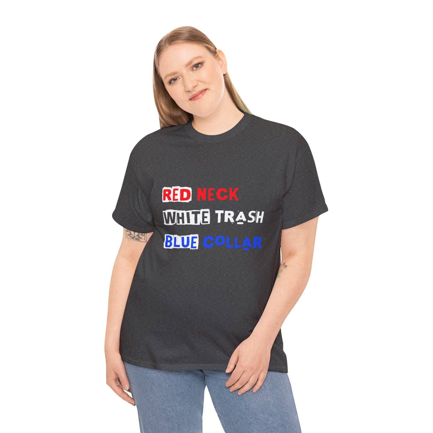 Red Neck White Trash Blue Collar - Premium Black T-Shirt