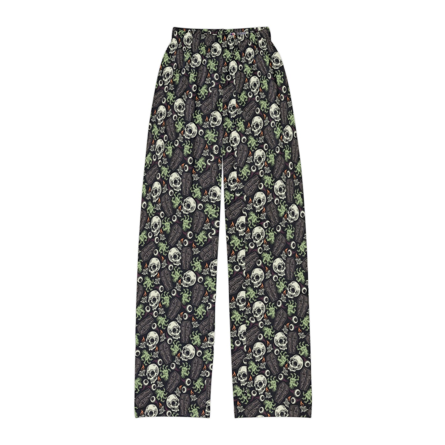 Creepy Halloween Kids Pajama Pants Featuring Skulls & Eyeballs