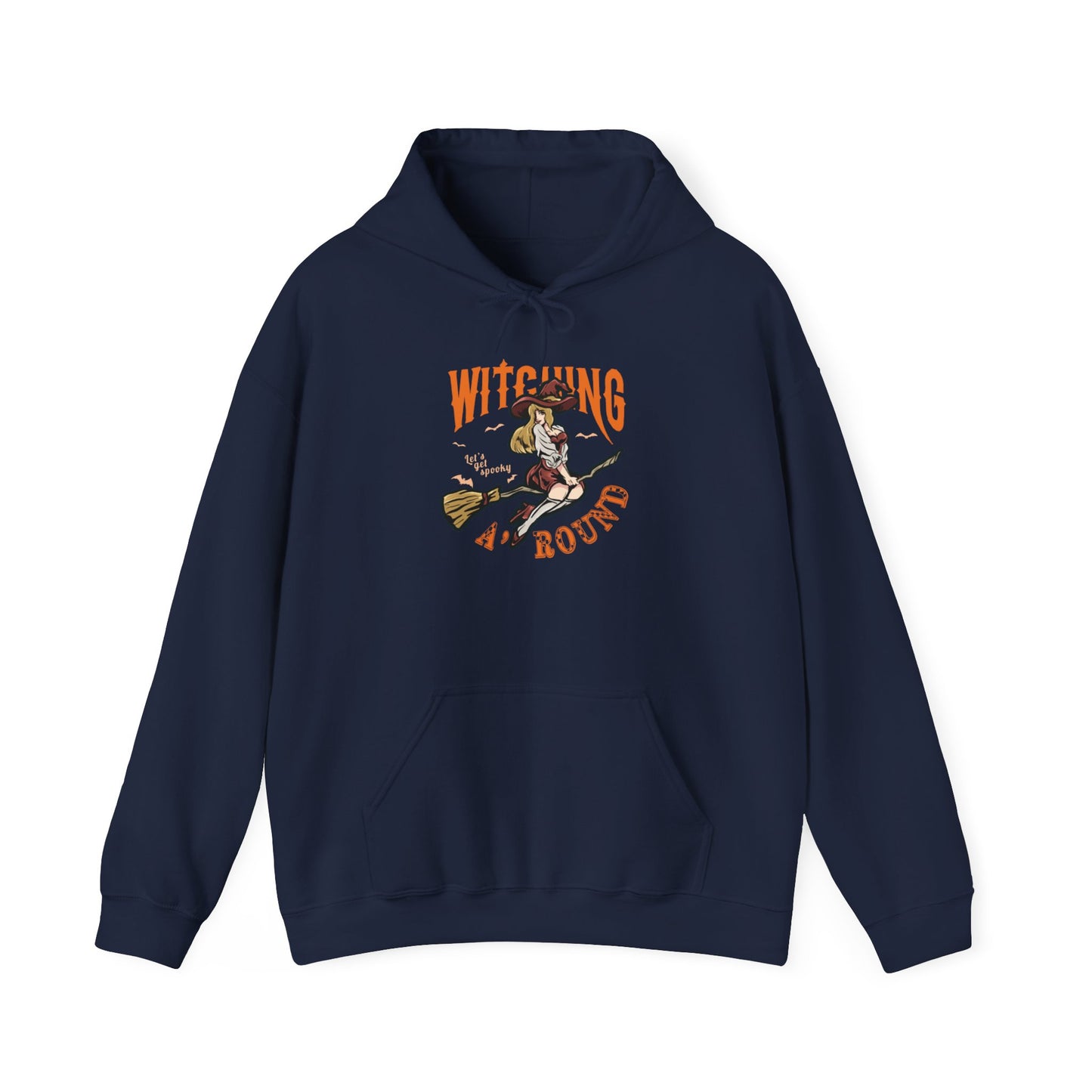 Witching Around Halloween Heavy Blend Hoodie | Witch Graphic Hoodie