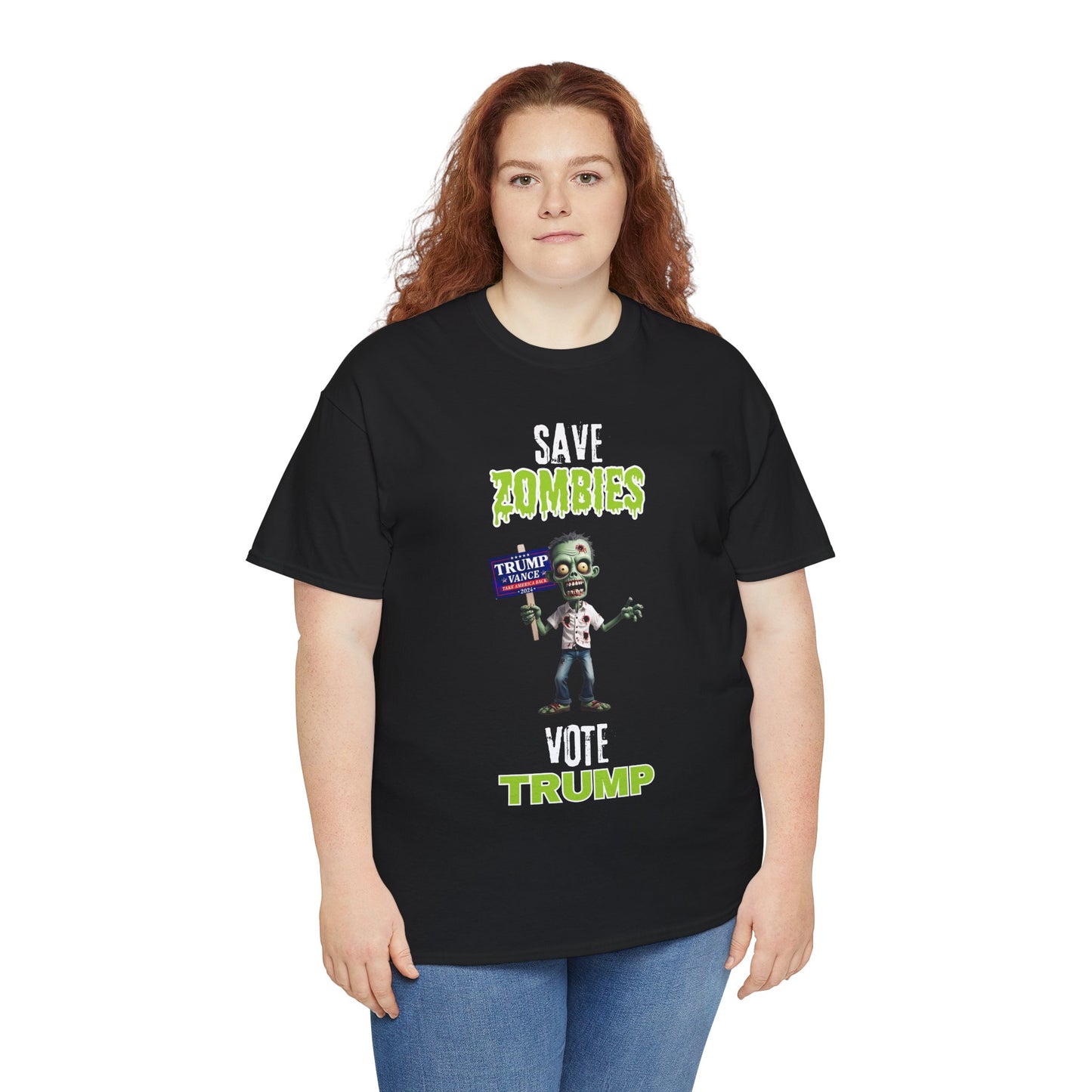 Save Zombies, Vote Trump – Halloween & Election Crossover Zombie Gildan T-Shirt