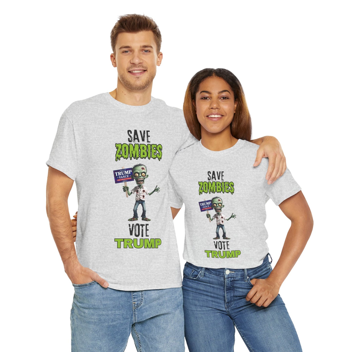 Save Zombies, Vote Trump – Halloween & Election Crossover Zombie Gildan T-Shirt