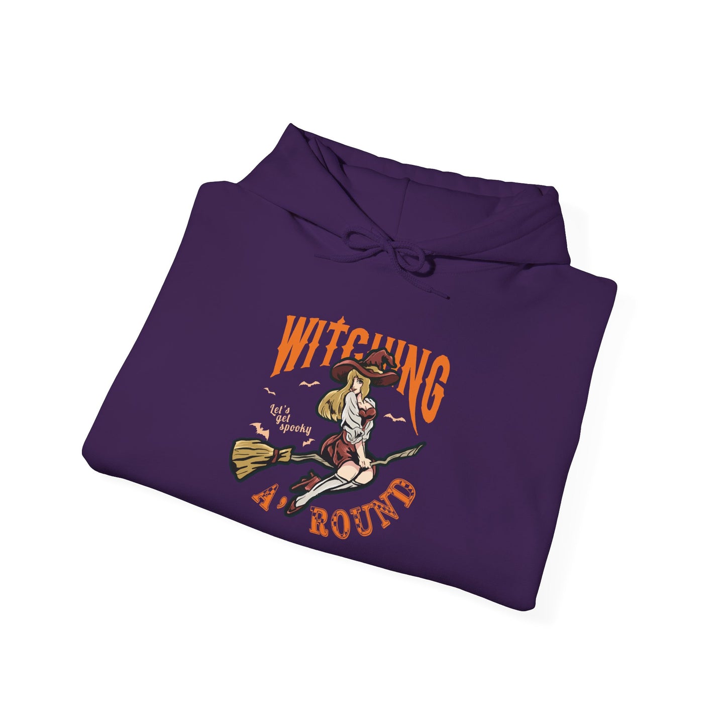 Witching Around Halloween Heavy Blend Hoodie | Witch Graphic Hoodie
