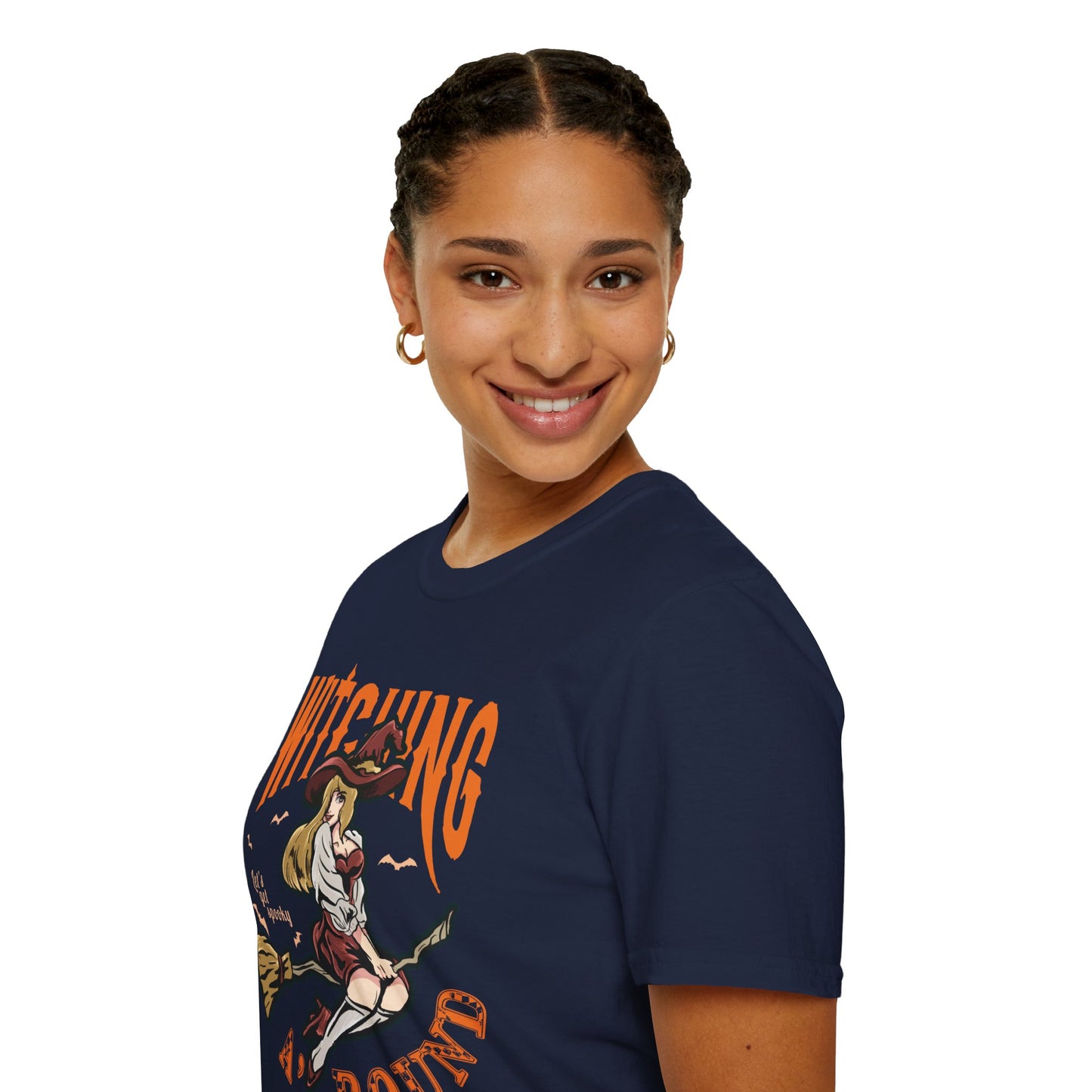 Witching Around Halloween Gildan Softstyle T-shirt | Witch Graphic Tee