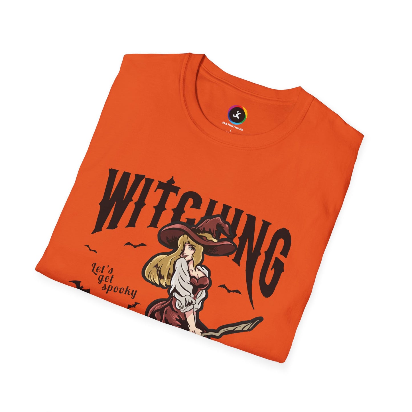 Witching Around Halloween Gildan Softstyle T-shirt | Witch Graphic Tee