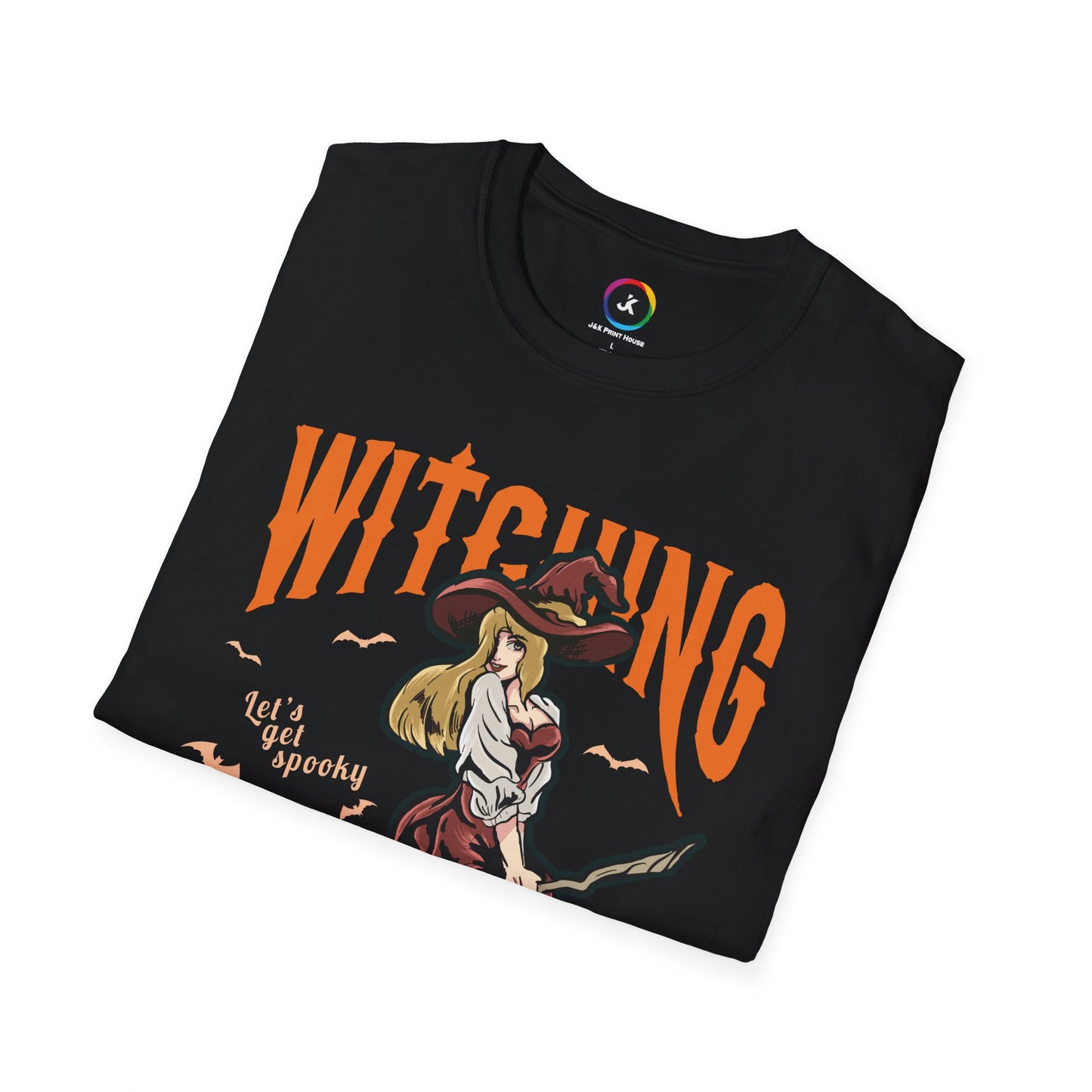 Witching Around Halloween Gildan Softstyle T-shirt | Witch Graphic Tee