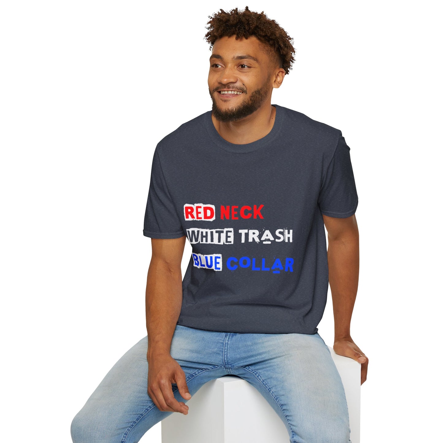 Red Neck White Trash Blue Collar - Premium Softstyle T-Shirt